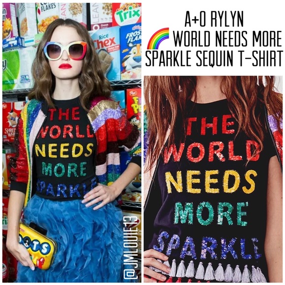 Alice + Olivia Tops - 🎀SOLD🎀Alice Olivia World Needs More Sparkle Tee